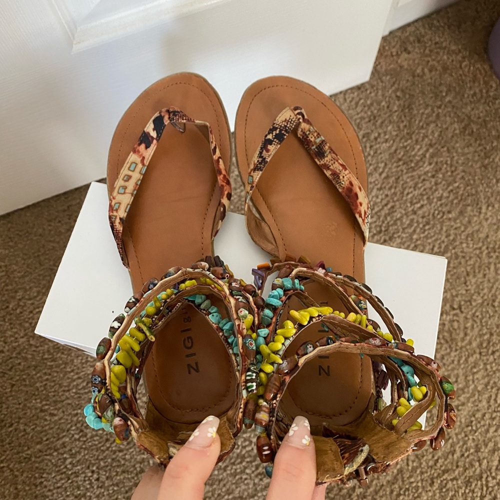 Zigi Beaded Thong Sandals